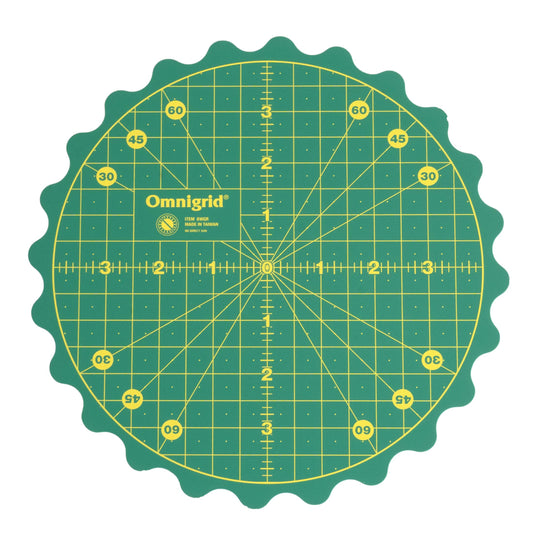 Omnigrid 360 Rotating Self-Healing Cutting Mat, 8 Inch Precision Fabric Cutting Mat with Durable Surface for Quilting, Sewing & Crafts