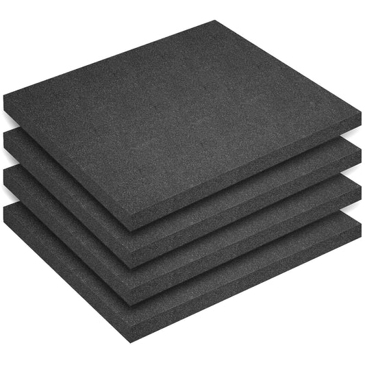 Polyurethane Foam Inserts, 4 PCS 16 x 12 x 0.5 Inch Black Cuttable Packing Foam Sheets for Tool Box, Camera, Crafts and Storage ﻿