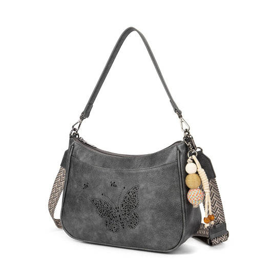 TAOSITUUE Leather Crossbody Purse for Women Shoulder Handbag medium size purses for women with Adjustable Strap Carved Pattern