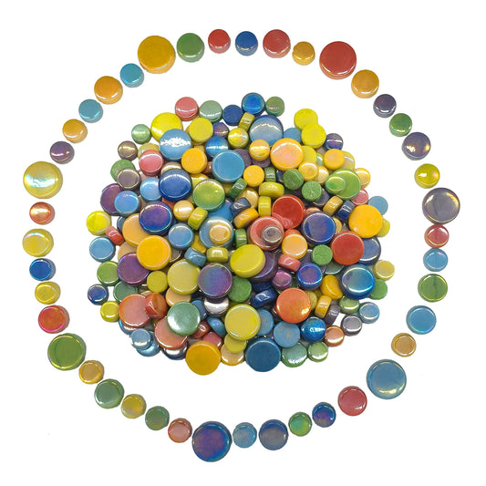 EDFLIFE Mosaic Tiles for Crafts, 1.1LB Colorful Glass Mosaic Pieces for Art Supplies, Assorted Colors Mosaic Tiles for Mosaic Making Kit DIY Hobbies Handmade Home Decoration Art Projects