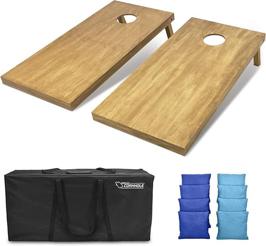 GoSports 4 ft x 2 ft Regulation Size Wooden Cornhole Boards Set - Includes Carrying Case - Full Regulation Size Bean Bag Toss Boards