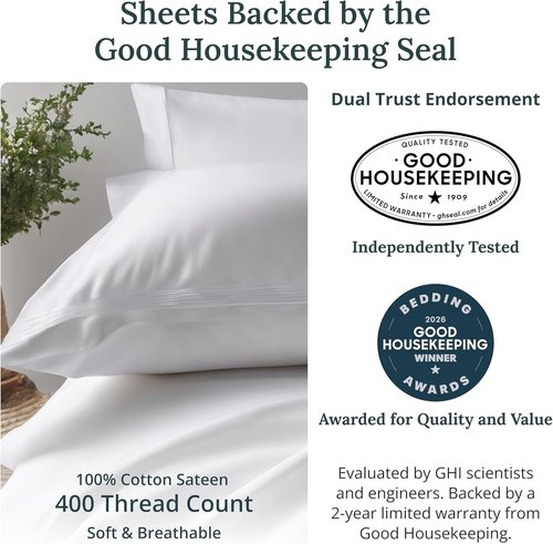 California Design Den King Size Cotton Sheet Set - 100% Soft Cotton, 400 Thread Count, Deep Pockets | Dusky Lavender Grey