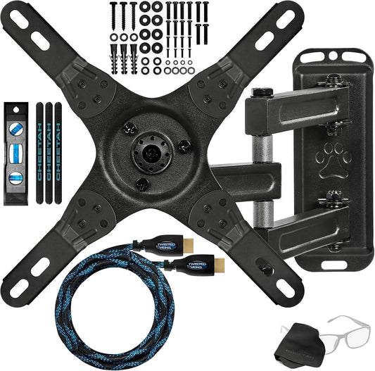 Cheetah 12-55 Inch 40lbs 200x200mm, 10ft 15" TV Monitor Wall Mount for TVs up to VESA with HDMI Cable, TouchAdjust
