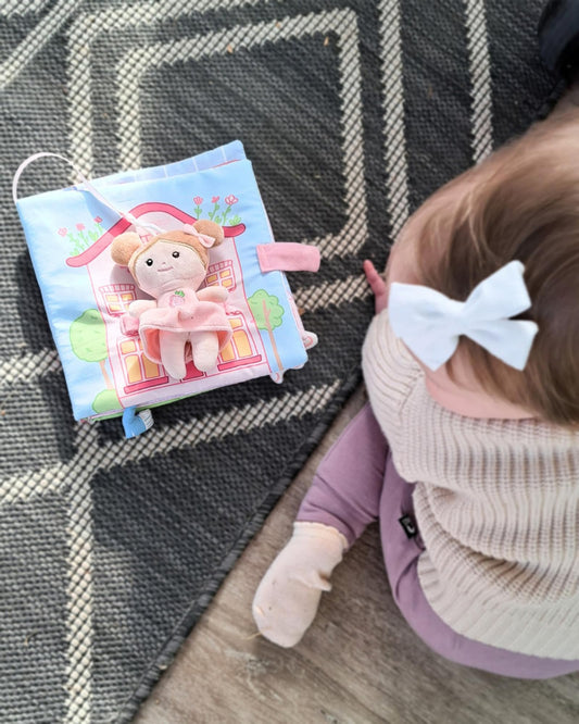 LeyaDoll Interactive Sensory Soft Cloth Book, Educational Crinkle Quiet Activity Busy Book for Babies,Toddler Travel Toy Gift for 1-3 Year Old Boys and Girls (A Berry Special Day)
