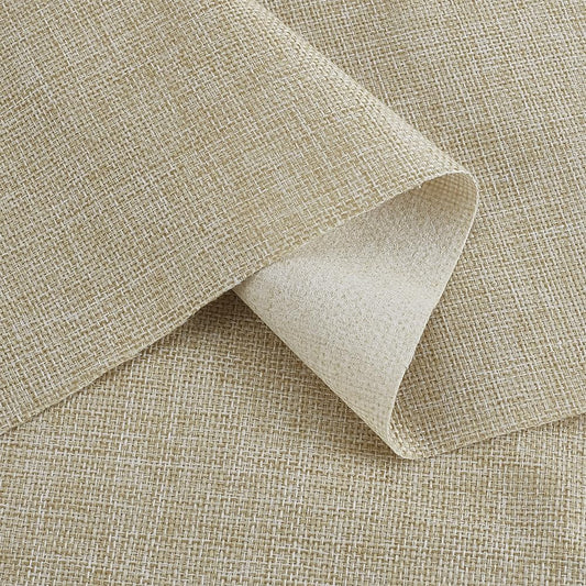 AHANDMAKER 2 Yards Thick Canvas Upholstery Fabric 58 Inch Width Premium Polyester Material DIY Sofa Accessories for Home Decor, Furniture Reupholstering, Craft Projects (Beige)