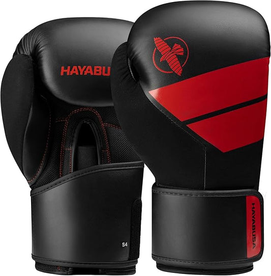Hayabusa S4 PU Leather Boxing Gloves for Men, Women & Kids, 10oz, 12oz, 14oz, 16oz, Training, Sparring, Kickboxing, Fighting Sports, Taekwondo, MMA, Muay Thai & Arts