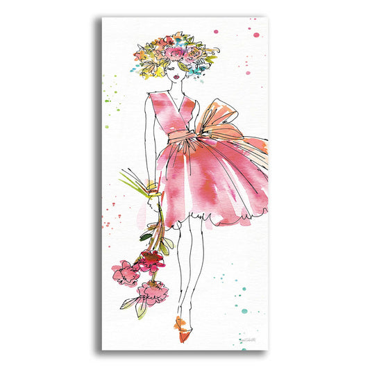 Epic Art 'Floral Figures V' by Ann Tavoletti, Acrylic Glass Wall Art, 12"x24"