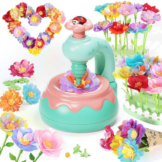 Euclidean Cube Flower Bouquet Making Kit, DIY Flower Bouquets Craft Toys for Kids, Arts & Crafts Educational Activity Set for Girls Toddler, Birthday Gift for 4 5 6 7 8+ Year Old Girls and Boys