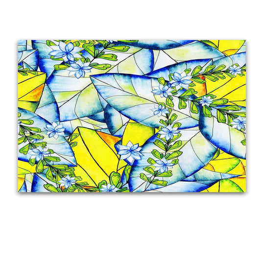 Startonight Acrylic Glass Wall Art - Abstract Stylized Leaves - Glossy Artwork 24" x 36" Home Decor Ready to Hang