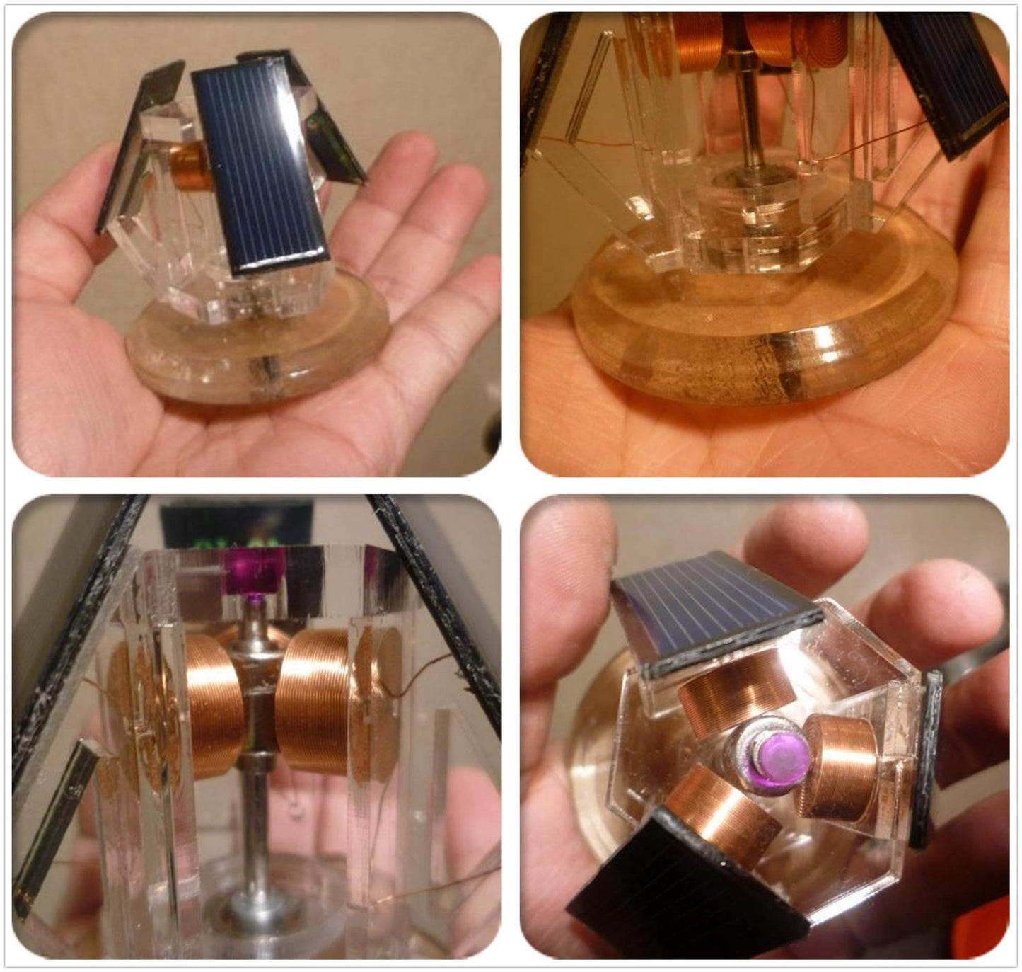 Sunnytech Mini Solar Vertical Mendocino Motor Magnetic Levitating Educational Model Hot Air Stirling Engine Motor Model Science Physics Toy QZ08A-SC02M