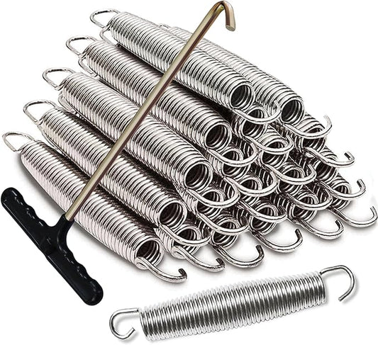 Eurmax USA Trampoline Springs Heavy Duty Stainless Steel Replacement Springs with T Hook, 20pcs-Pack