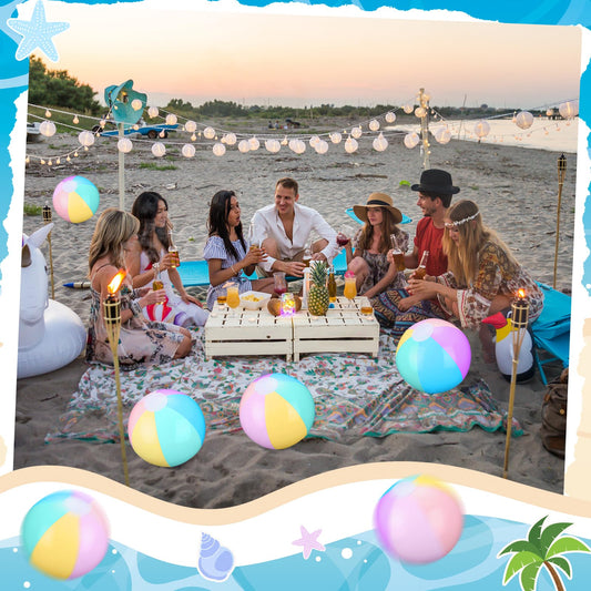 Zhanmai 60 Pack 12 Inch Inflatable Beach Balls Bulk for Party Favors for Boys and Girls Pool Beach Ball Water Game Toys Birthday Decorations(Macaron Color)