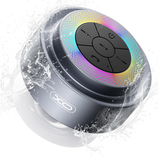 XO Simple is Beauty IP67 Bluetooth Shower Speaker,XO Portable Shower Speakers Waterproof with Suction Cup,Built-in Mic