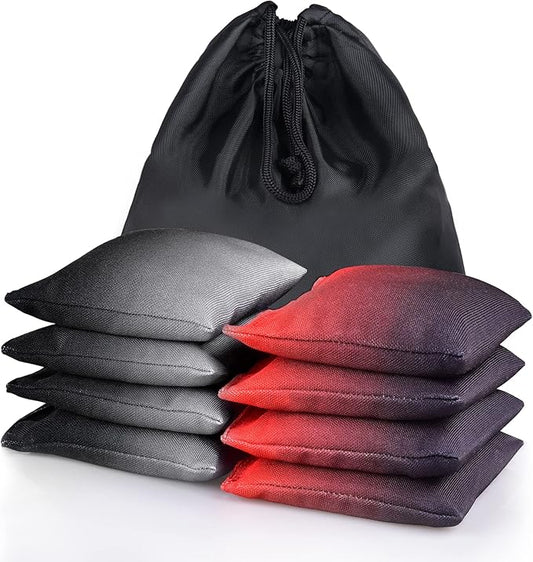 Weather Resistant Cornhole Bags, Gradient Corn Hole Bags Set of 8, Cornhole Bean Bags, Modified Size Cornhole Bags for Tossing Game, Includes Tote Bag