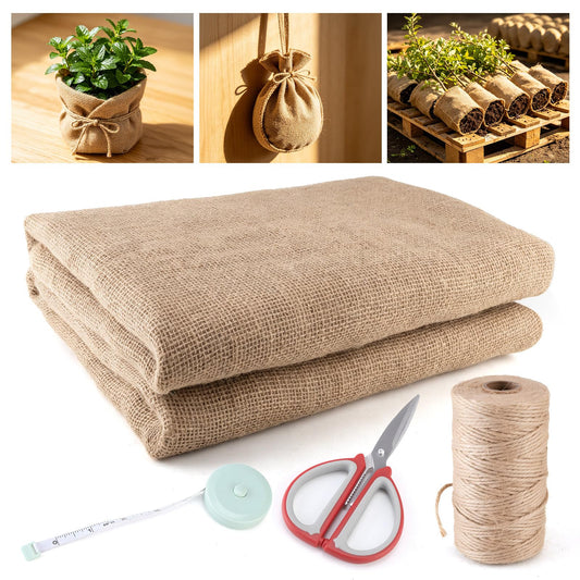 Natural Jute Burlap Roll 40Inch x 40Ft, High-Density Burlap Fabric, Biodegradable & Breathable for Gardening (Tree Wrap, Weed Barriers), Crafts, Landscaping & Wedding Decor