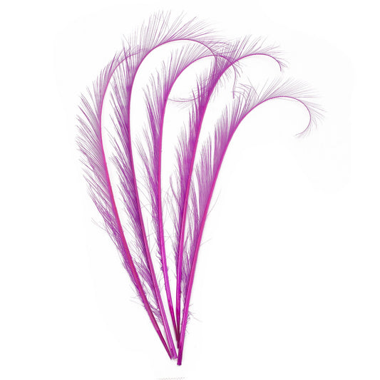 Lawliet 5pcs 10-12" Burnt Pheasant Quill Feather Millinery Hat Trimming Craft B071 (Purple)