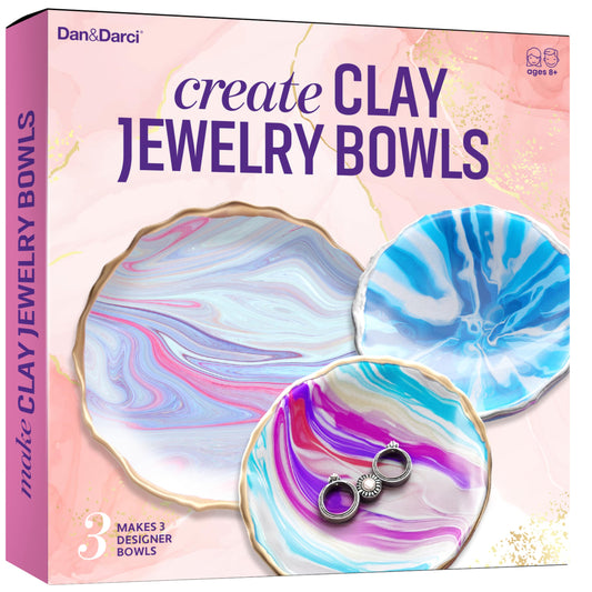 Dan&Darci Craft 'n Clay - Jewelry Dish Making Kit for Kids Ages 8-14 Year Old - Best DIY Arts & Crafts Kits - Birthday Gifts - Creative Toys for Preteen & Teenagers - Girl Birthday Gift Ideas