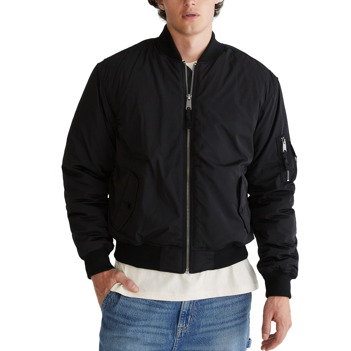 FLIGHT BOMBER JACKET, DARK BLACK, XL