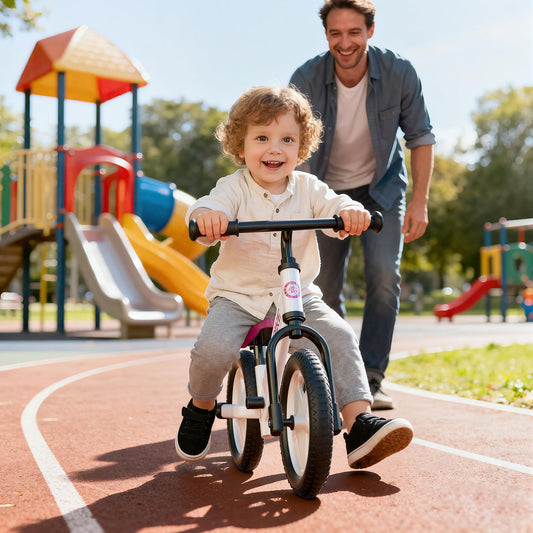 Bobike Toddler Balance Bike, Balance Bike with Footrest for Ages 2-5, Adjustable Seat & Handlebar, No-Pedal Training Bicycle, Gift for Boys and Girls (White)