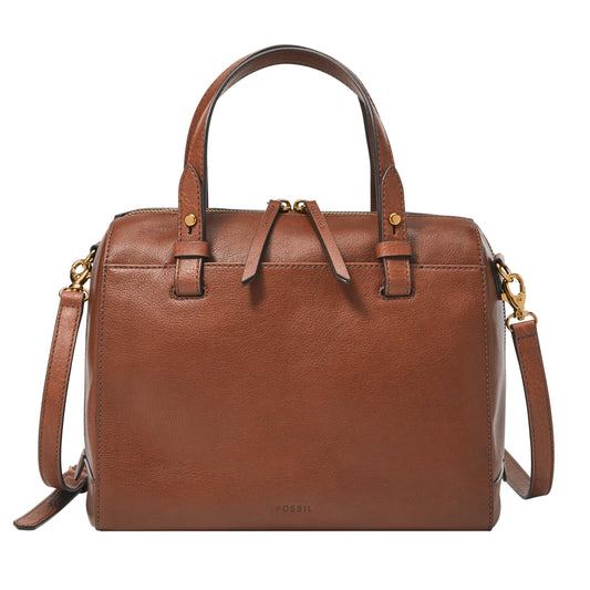 Fossil Women's Rachel Leather Satchel Purse Handbag, Brown (Model: ZB7256200)