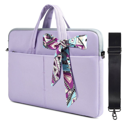 15.6 Inch Waterproof Laptop Sleeve Shoulder Bag Women Ladies Handbag Case for Acer Aspire E15/Predator, Dell Inspiron 15, HP Envy/Spectre 15.6, Lenovo IdeaPad 3 15.6, ASUS MSI GS66 15.6 Case, Purple