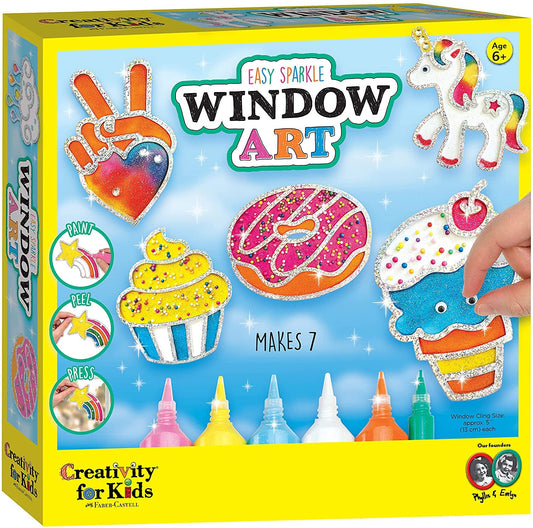 Creativity for Kids Easy Sparkle Window Art Kit | Make 7 Colorful Window Art Designs with Paint & Sparkle | Relaxing DIY Craft & Creative Activity for Kids Everywhere (Ages 6+)