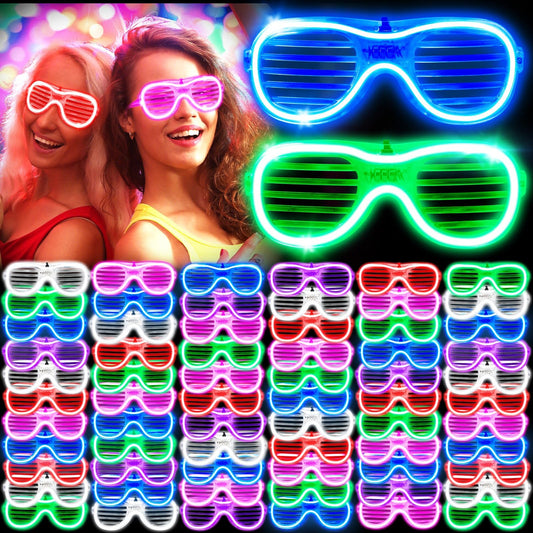138 Pack Light up Glasses - 6 Colors & 3 Modes, LED Glasses Bulk Toys for Halloween Neon Rave Party Favor Glasses, Glow in the Dark Party Supplies for Carnival Festival Birthday Wedding Gift Adult Kid