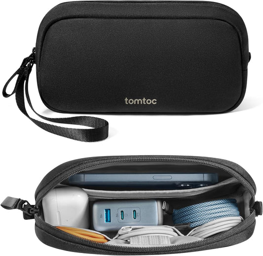 tomtoc Electronics Organizer Travel Case, Water Resistant Travel Bag Cable Organizer for Essentials, Tech Pouch