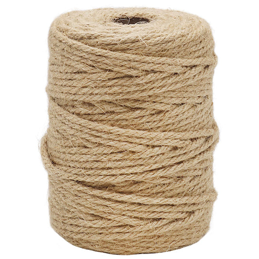 Vivifying Jute Twine, 165 Feet 4mm Thick Natural Jute Rope for Crafts, Garden Ties, Climbing Plants, Hanging and Packing (Brown)