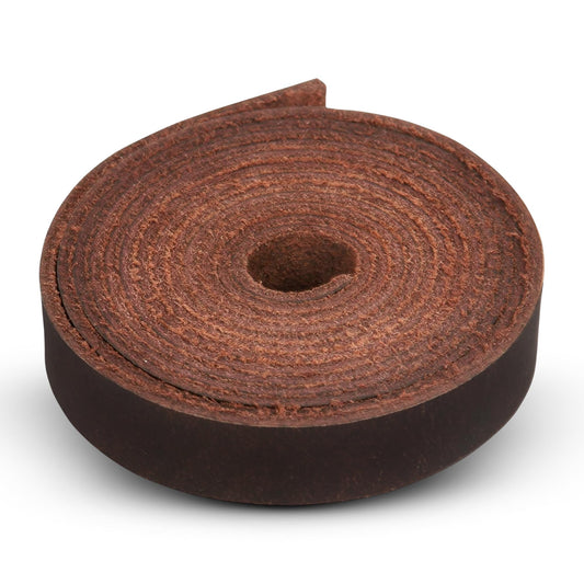 Genuine Buffalo Leather Strap for Crafts - Handcrafted Durable Full Grain Leather Roll - Leathercraft Accessories for Bracelet Making, Belt Making Supplies, Keychains, Dog Collars, & More (1” x 60”)