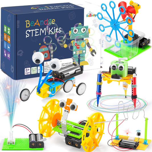 BeAndge STEM Kits for Kids Age 6-8 8-10 - Boy Gifts for 6 7 8 Year Old Boys Birthday Gift, STEM Toys for Age 8-13, Science Kits for Kids 5-7 8-12, Robotics Experiment Engineering Robot Building Crafts