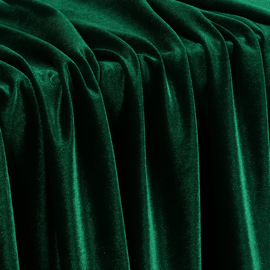KKJIAF Hunter Green Stretch Velvet Fabric 60 Inch Wide, 5 Yard Soft Stretchy Fabric for Sewing Clothes, Apparel, Costume, Crafts - 90% Polyester 10% Spandex