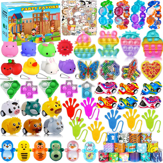126 Pcs Party Favors for Kids 4-8-12,Easter Egg Fillers,Treasure Box Toys for Classroom Prizes,Pinata Filler,Goodie Bag Stuffers,Treasure Chest Carnival Prizes,Easter Basket Stuffers