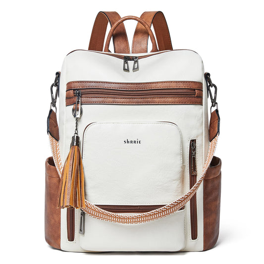 Shrrie Fashion Vegan Leather Backpack Purse for Women,Fits 15.6 Inch Laptop for Work Travel School