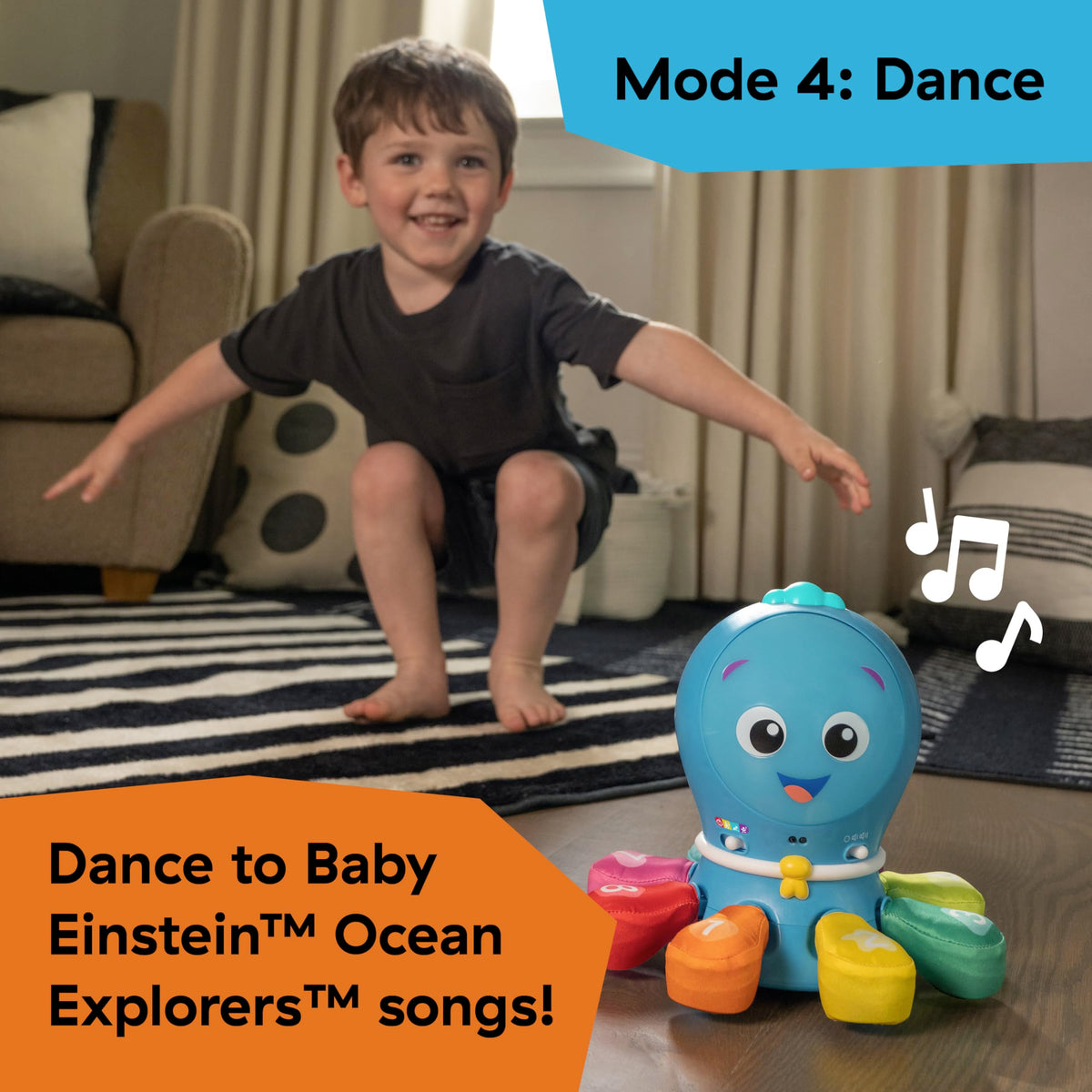 Baby Einstein Ocean Explorers Go Opus Go 4-in-1 Crawl & Chase Activity Learning Toy, Music and Lights, Ages 3 Months to 5 Years