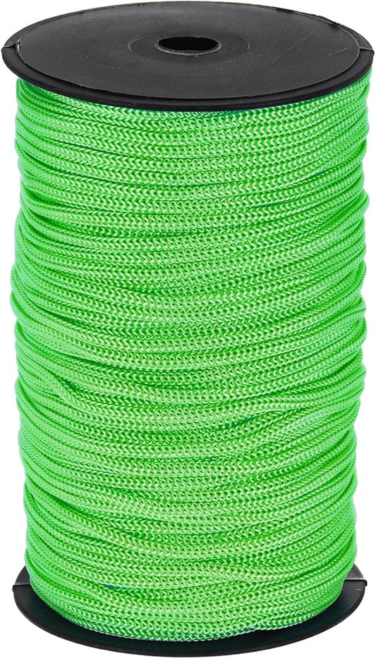 MECCANIXITY 3/16 Inch Polypropylene Rope Braided Ropes, 328ft Nylon Rope Hollow Utility Cord for Clothesline, Camping, Hiking, Outdoor, Light Green