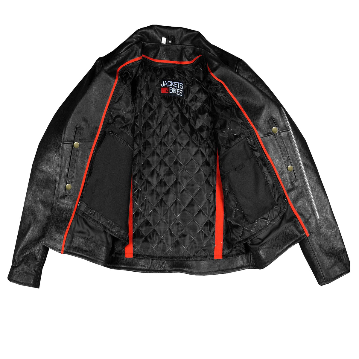 ICONIC Motorcycle Jacket for Men, Premium Buffalo Leather, Insulated Liner, Classic Side Laces, Cruiser Biker Black S