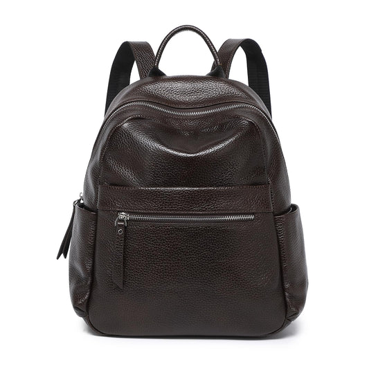 UEIRY Genuine Leather Backpack for Women Fashion Designer Shoulder Bags Soft Leather Backpack, Stylish Daypack for Work Travel School, Coffee