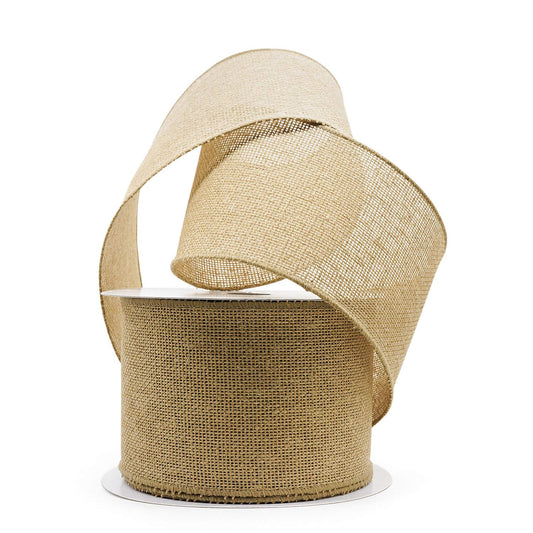 CT CRAFT LLC Burlap Fabric Wired Ribbon 4" x 20 Yards Natural Color for Christmas Home Wedding Decor Gift Wrapping Tree Topper Bow Wreath Bouquet DIY Crafts