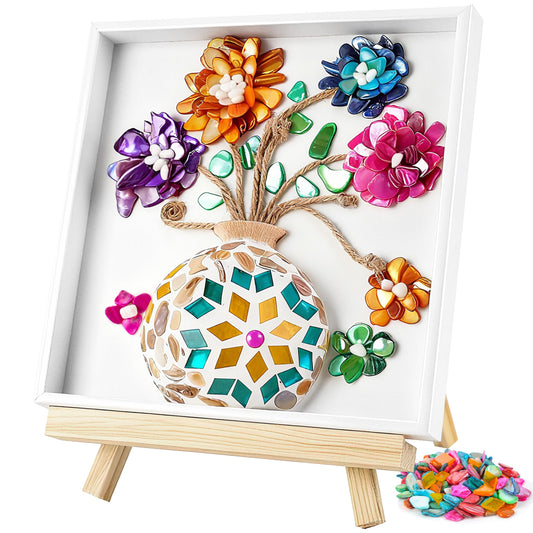Joyclub DIY Vase Mosaic Painting Kit Mosaic Kits for Adults with Vase Flower Creativity Handmade Arts and Crafts Mosaic Making Projects Supplies Christmas Gifts Home Room Decor