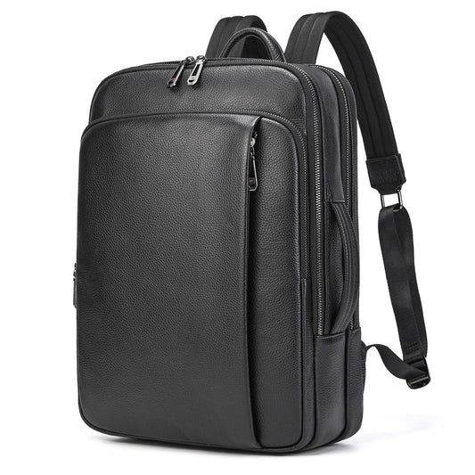 JulBean Laptop Leather Travel Backpack For Men Carry On Back Pack For Business Work computer Backpacks Fit 15.6" Laptop