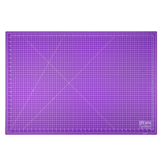 Breman Precision 24x36 Inch Self Healing Cutting Mat – 2-Sided 5-Ply PVC Purple/Gray Cutting Mats for Crafts, Sewing, Quilting & DIY Projects with Durable Non-Slip Surface and Precise Grid Lines