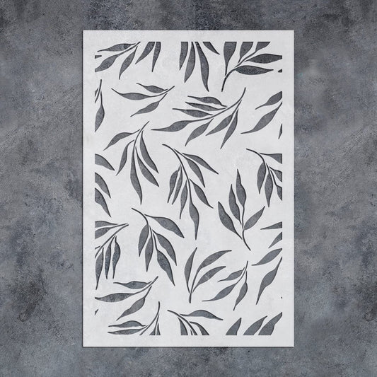 GSS Designs Leaf Wall Stencils for Painting Repeatable Pattern for Wallpaper Wall Decor 12x16Inch Large Allover Stencils for Painting Botanical Leaves Stencils for Wall Furniture DIY Crafts