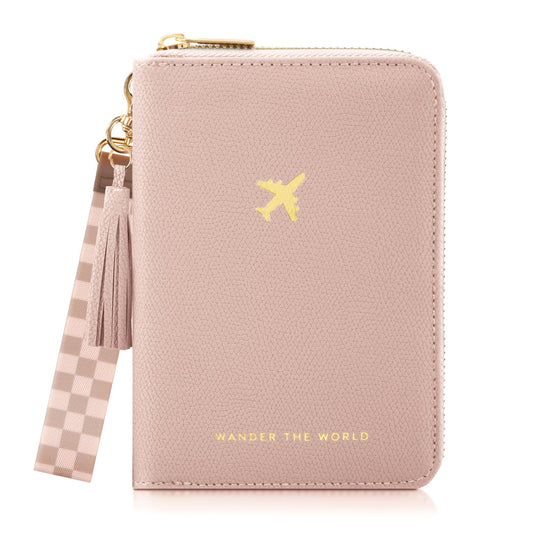 Beautiful Passport Holder for Travel with Wristlet Strap - All-in-One Wallet for Women with Card Slots and Tassel Keychain - Perfect RFID Blocking Case to Keep Your Travel Documents Organized & Safe