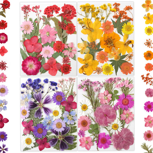LUXEEASE 80 Pcs Dried Flowers for Crafts, Real Natural Dried Pressed Flowers in Vibrant Colors for Resin, DIY Art, Jewelry, Candle & Soap Making – Tweezers Included