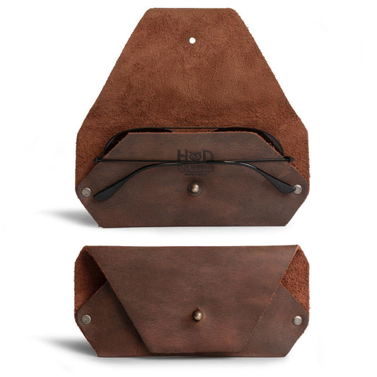 Hide & Drink, Sunglasses Sleeve Case Protector, Eyewear Pouch, Great for Outdoors & Traveling, Full Grain Leather, Handmade (Bourbon Brown)
