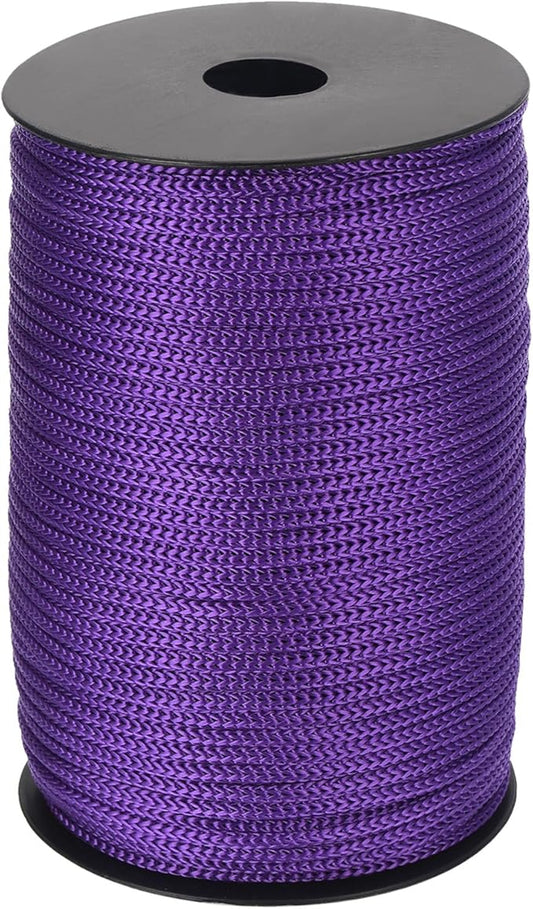 MECCANIXITY 5/32 Inch Polypropylene Rope Braided Ropes, 328ft Camping Rope Hollow Utility Cord for Clothesline, Hiking, Outdoor, Dark Purple