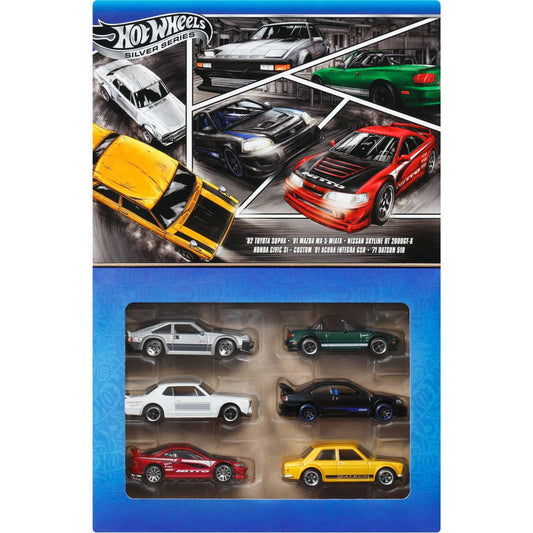 Hot Wheels 1:64 Scale Die-Cast Toy Cars, Set of 6 Japanese Vehicles with Elevated Deco (Styles May Vary)