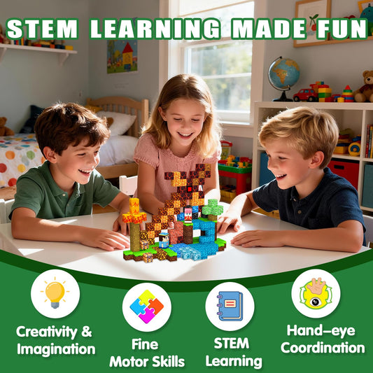 SSAWER Magnetic Blocks Toys for Kids, 100 PCS Building Blocks Cubes, Stacking Magnetic Tiles Toys for Kids Toddlers Boys Girls Ages 3 4 5 6 7 8-12 Birthday Gifts Party Supplies (Underworld)