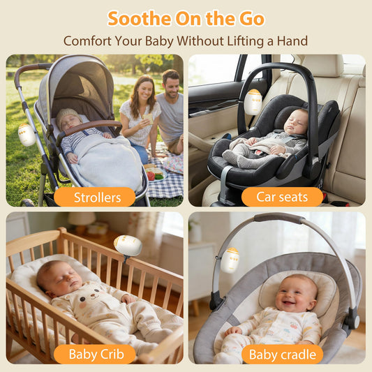 Baby Stroller Rocker with Adjustable Vibration Speed and 11 Soothing White Noise, Hands-Free Rechargeable Sleep Soother Rocker, Portable Accessories for Strollers & Cribs, Essential Baby Gear